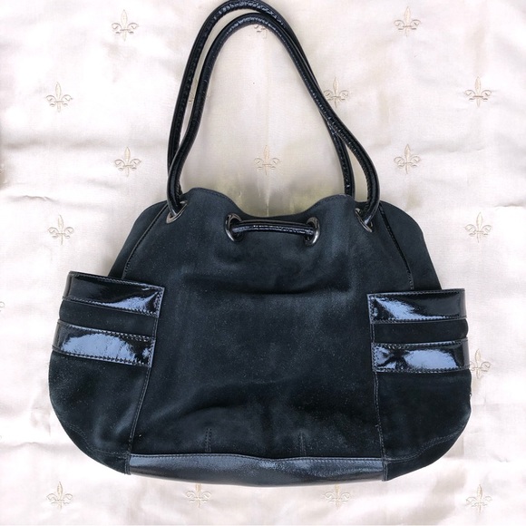 Cole Haan black suede satchel - Picture 4 of 8